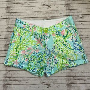 Lilly Pulitzer Womens Blue Green Heaven Callahan Shorts Size 0